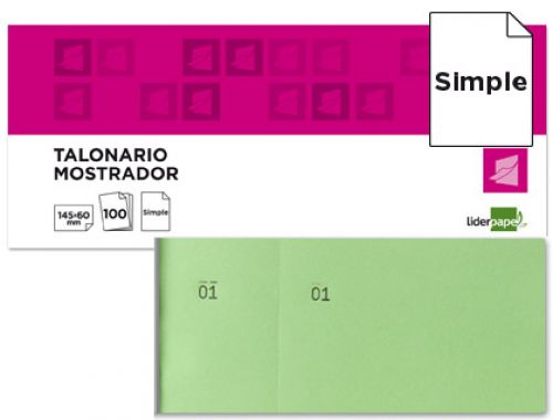 Bloco de taloes 1/3 verde , Liderpapel , 22959 , 8423473229594